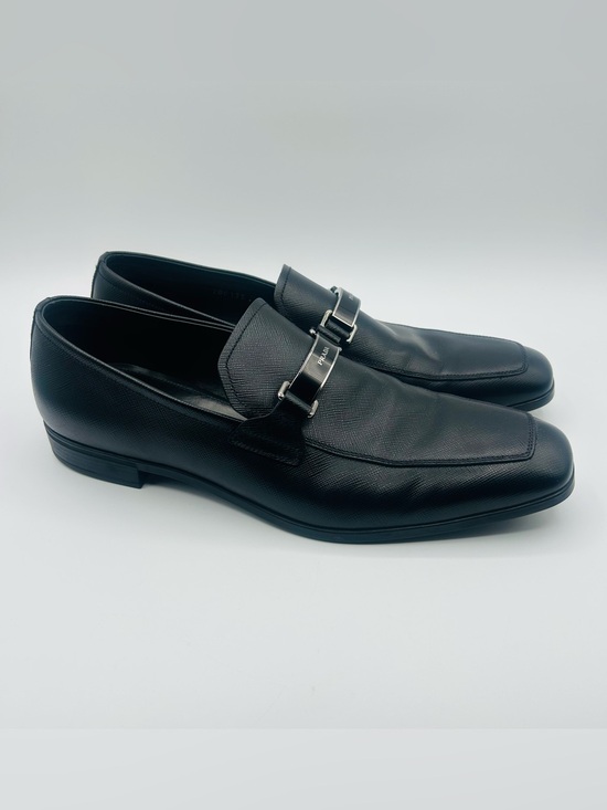 PRADA Saffiano Logo Loafers Shoes in Black Men's 9.5, #2DC135